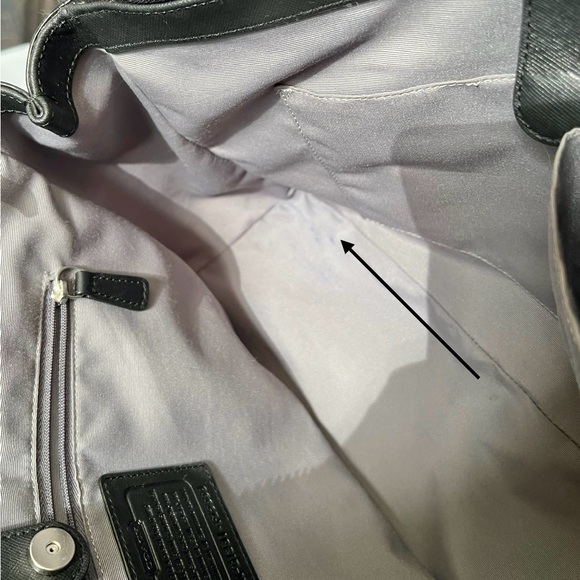 Coach Peyton Leather Jordan Double Zip Carryall Shoulder Bag Black F25669 - Picture 12 of 16